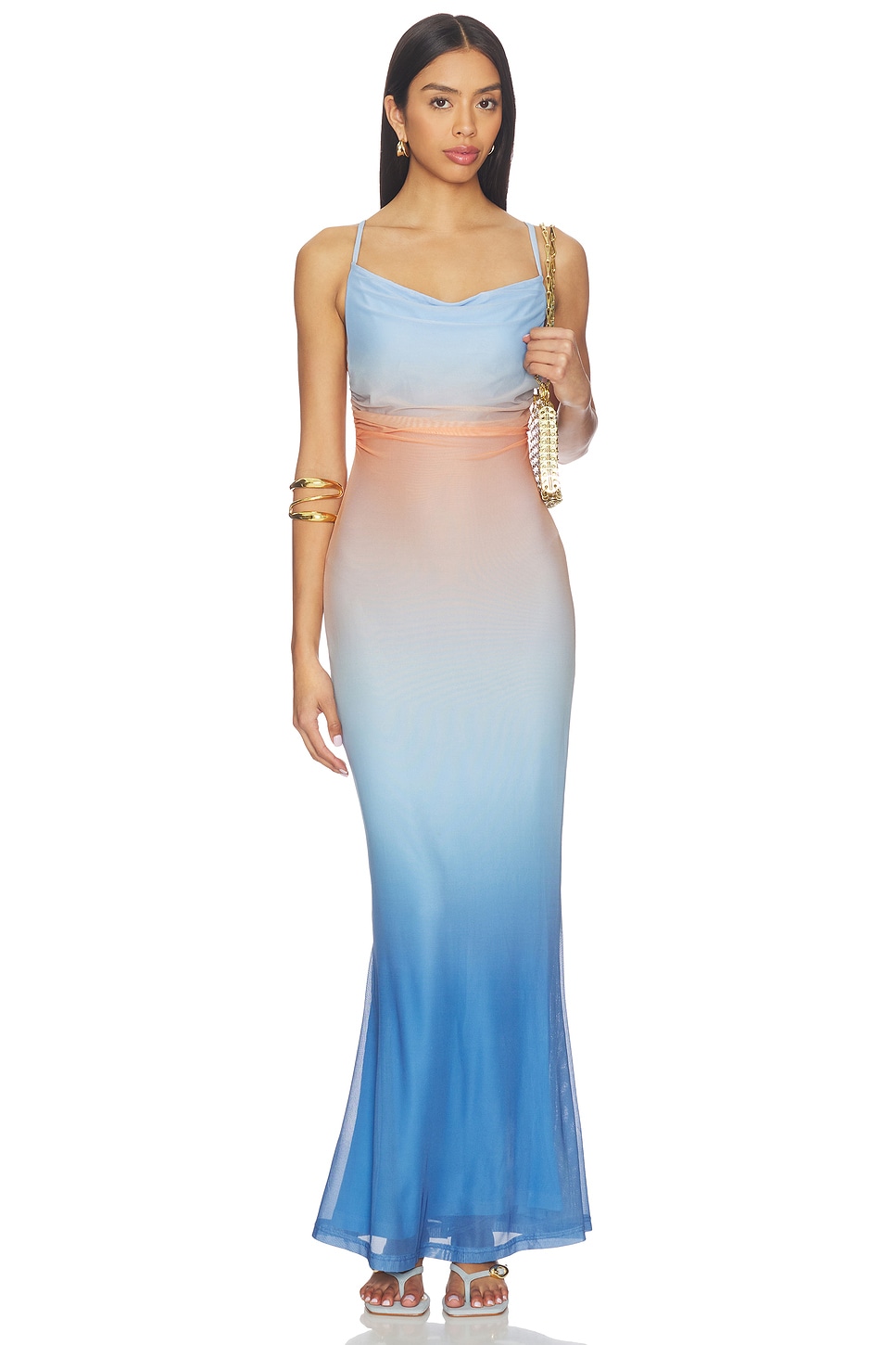 Solstice Ombre Mesh Maxi Dress