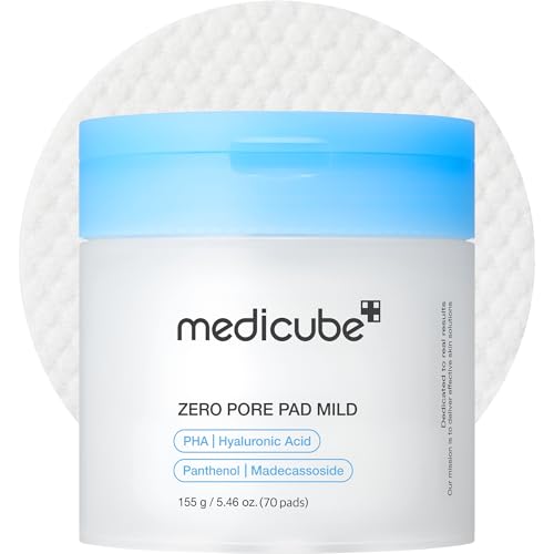 Medicube Zero Pore Pads Mild 2.0 (70 Units) - Gentle Calming Toner Pads for Exfoliation, Minimizing Pores, and Blackhead Removal With Pha - Ideal for All Skin Types - Korean Skin Care