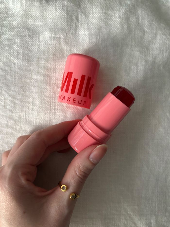 Deputy beauty editor Grace Lindsay testing the Milk Makeup Cooling Water Jelly Tint