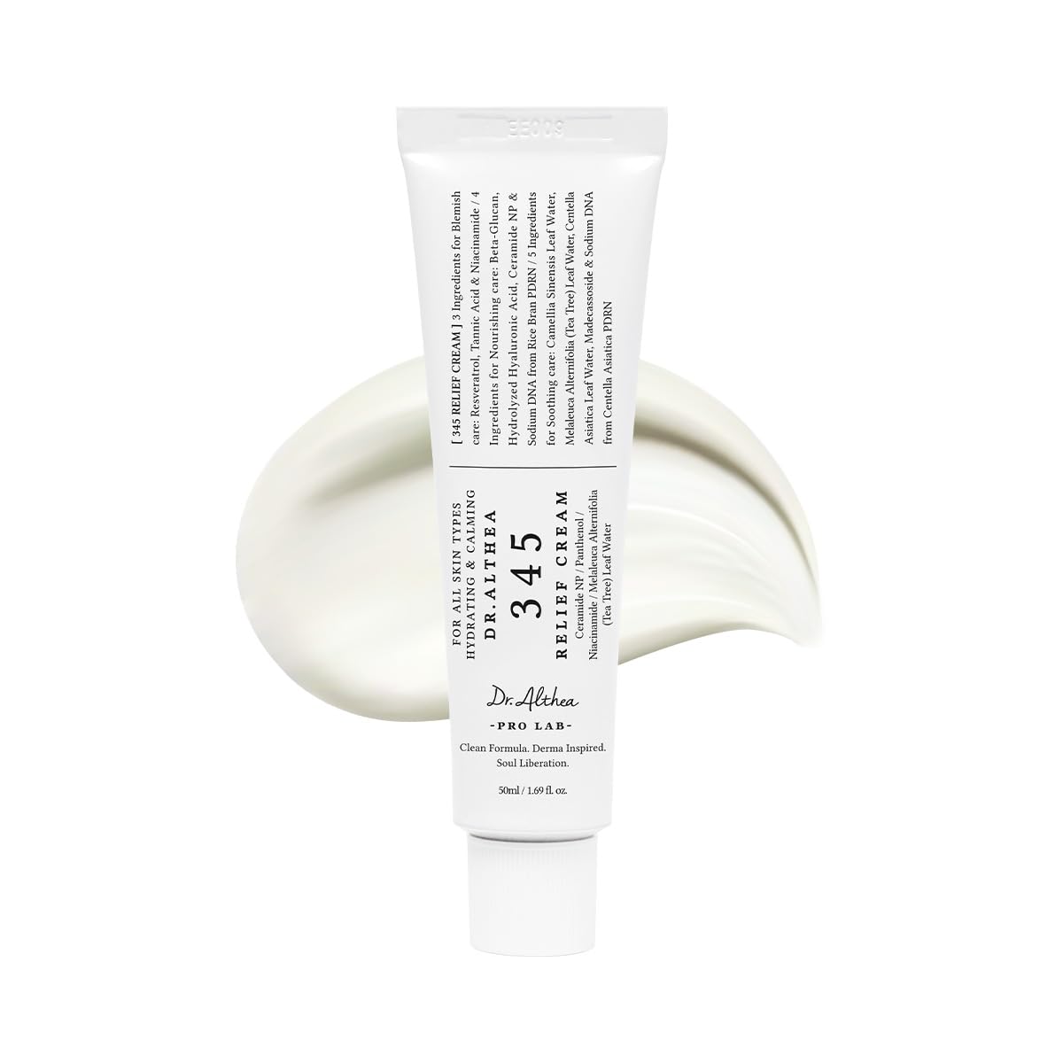 Dr.Althea, Dr.althea 345 Relief Cream | Pdrn & Hyaluronic Acid for Hydration, Blemish Care | Post-Acne Face Moisturizer With Centella & Niacinamide | Korean Vegan Skincare, 1.69 Fl Oz (ver.2 - Pack of 1)