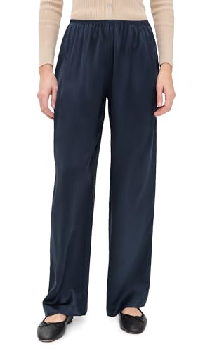Donni. Women's Silk Pants, Navy, S
