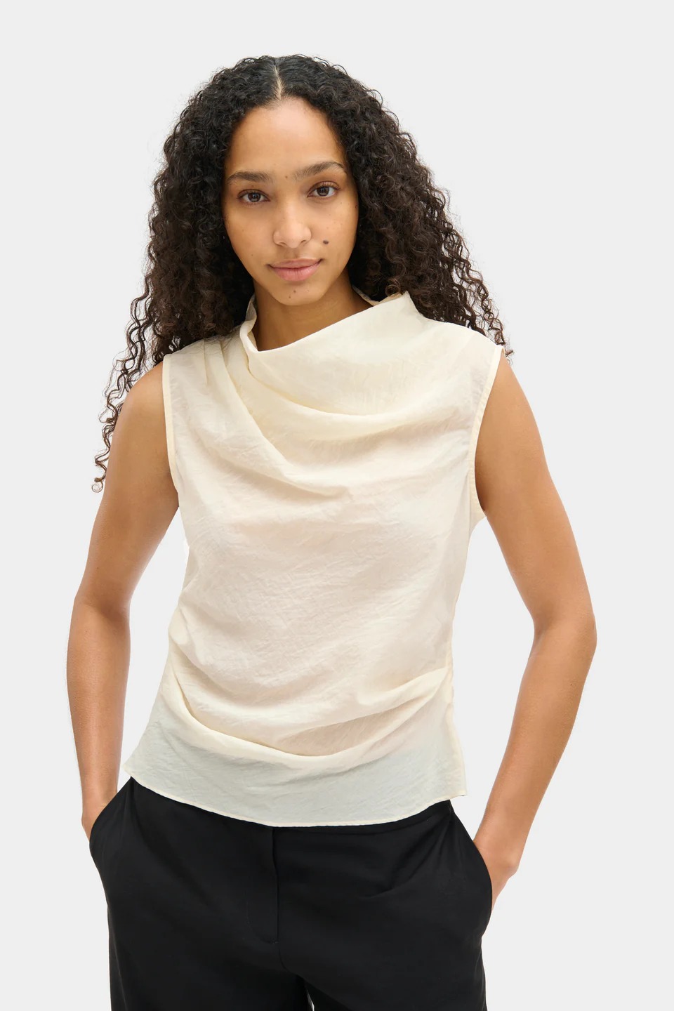ALIGNE, Dana Semi-Sheer Draped Top