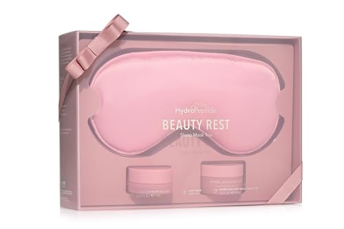 Hydropeptide Beauty Rest, Sleep Mask Trio Set: Hydro Lock Sleep Mask, Liplock Hydrator & 100% Silk Sleeping Mask