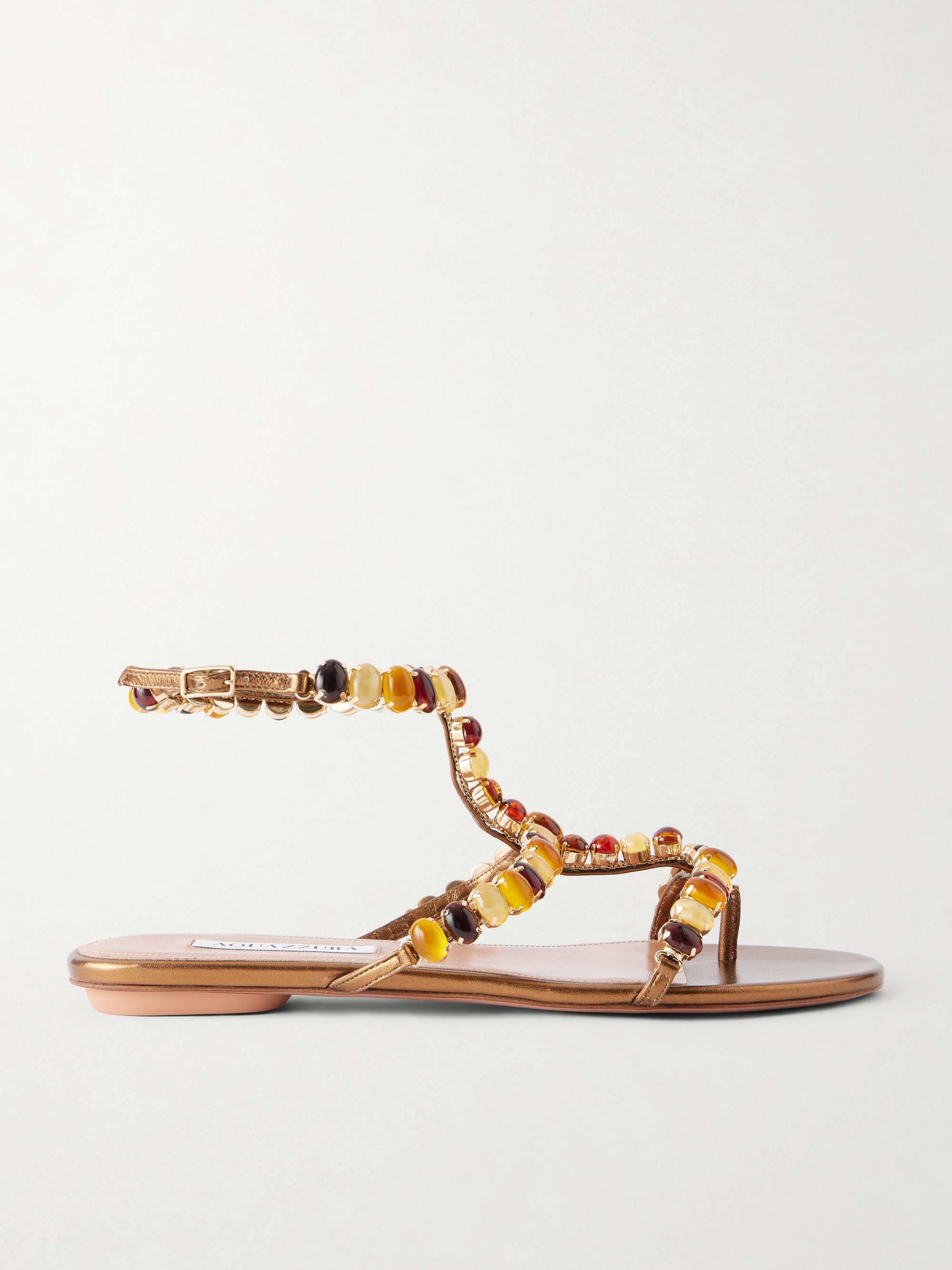 Mystic Stone Embellished Leather Sandals
