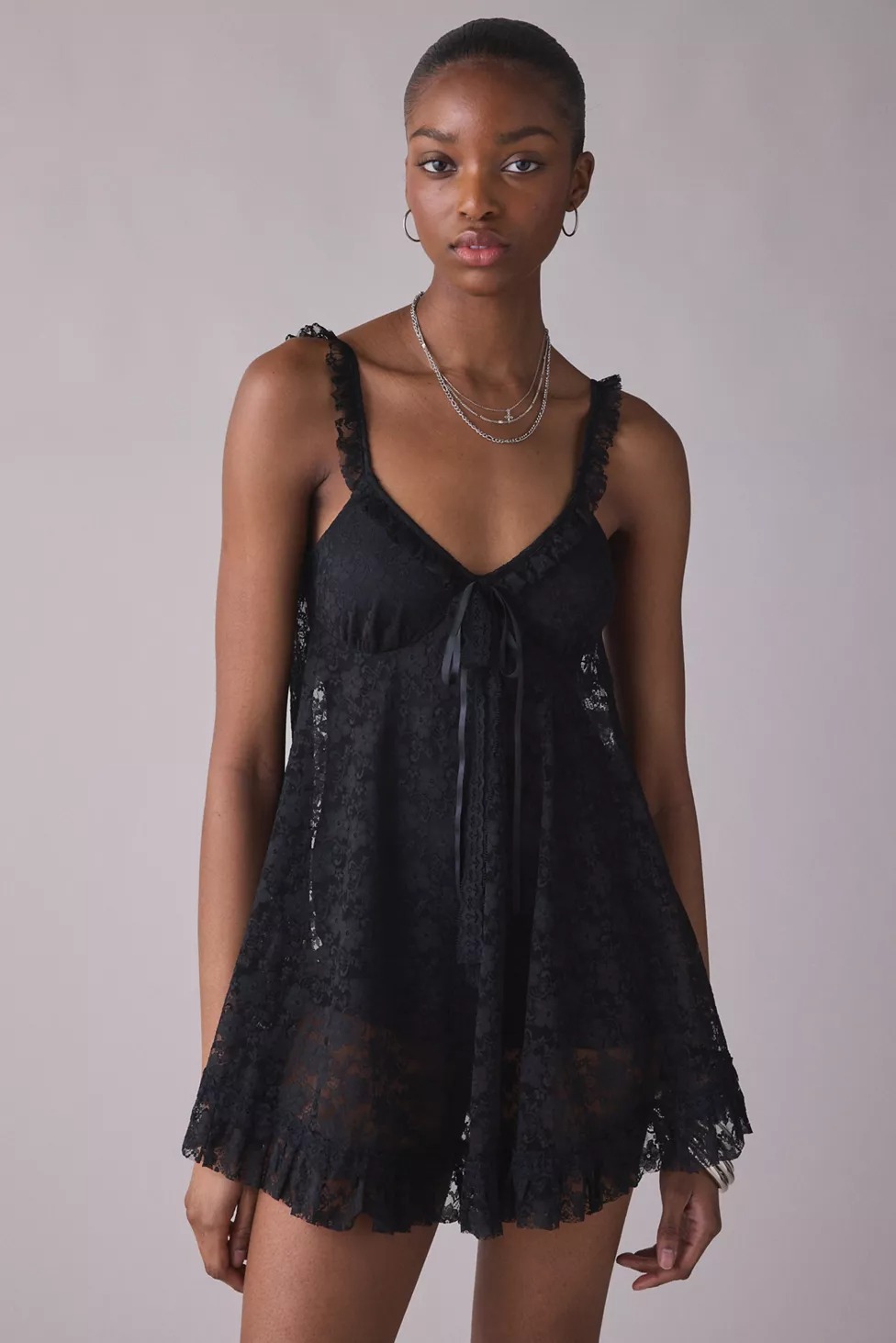 UO, Primrose Lace Babydoll Romper