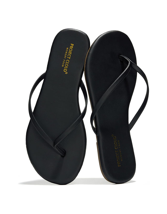 Project Cloud Flip Flops for Women Footwear- Lightweight and Memory Foam Insole Sandals for Women 2026 - Durable Non-Slip Beach Essentials Flats for Women Sandals (foundations, Black, 8.5)