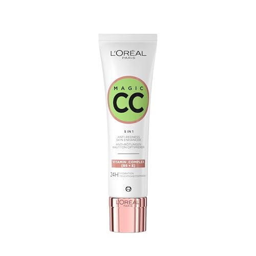 L'oréal Paris Magic Cc Cream With Spf 11, Anti-Redness and Colour Correcting, With Vitamins B5 and E, Lightweight Hydrating Formula Adapts to Skin Tone for a Natural Glowy Finish, 30 Ml