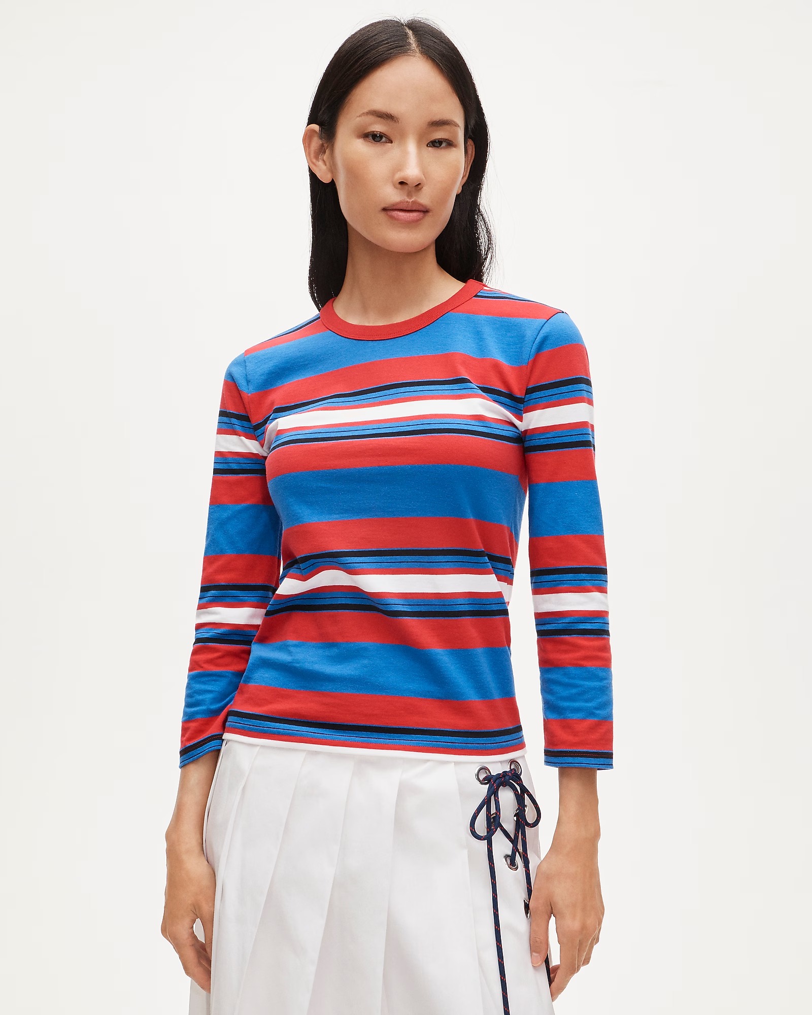 Boyfriend Jersey Ballet-Sleeve Top in Stripe