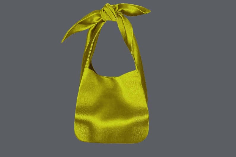 Chartreuse Green Satin Purse Bag Clutch for Wedding, Evening, and Cocktail Parties