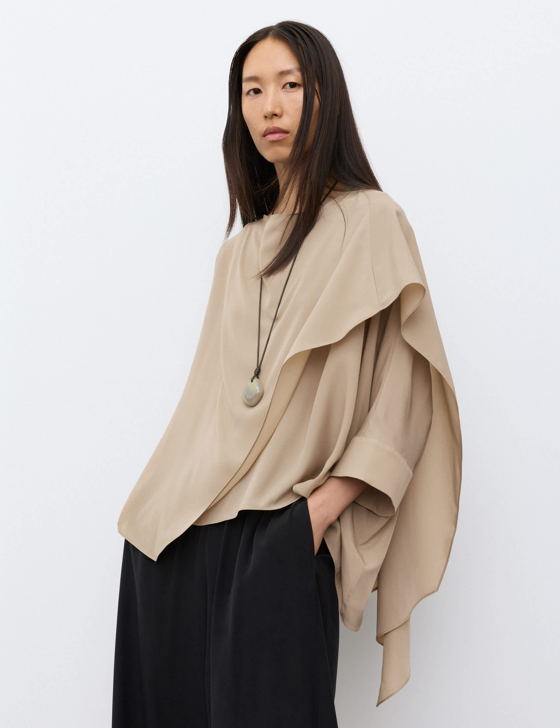 Draped Asymmetric Blouse