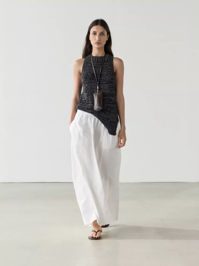 White poplin skirt