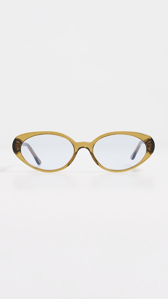 Sheila Sunglasses - Moss/light Blue Flat