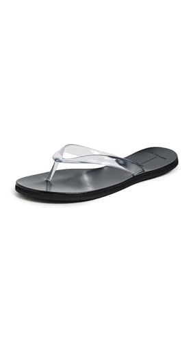 Black Suede Studio Women's Jelly Sandals, Clear Pvc, 8 Medium Us