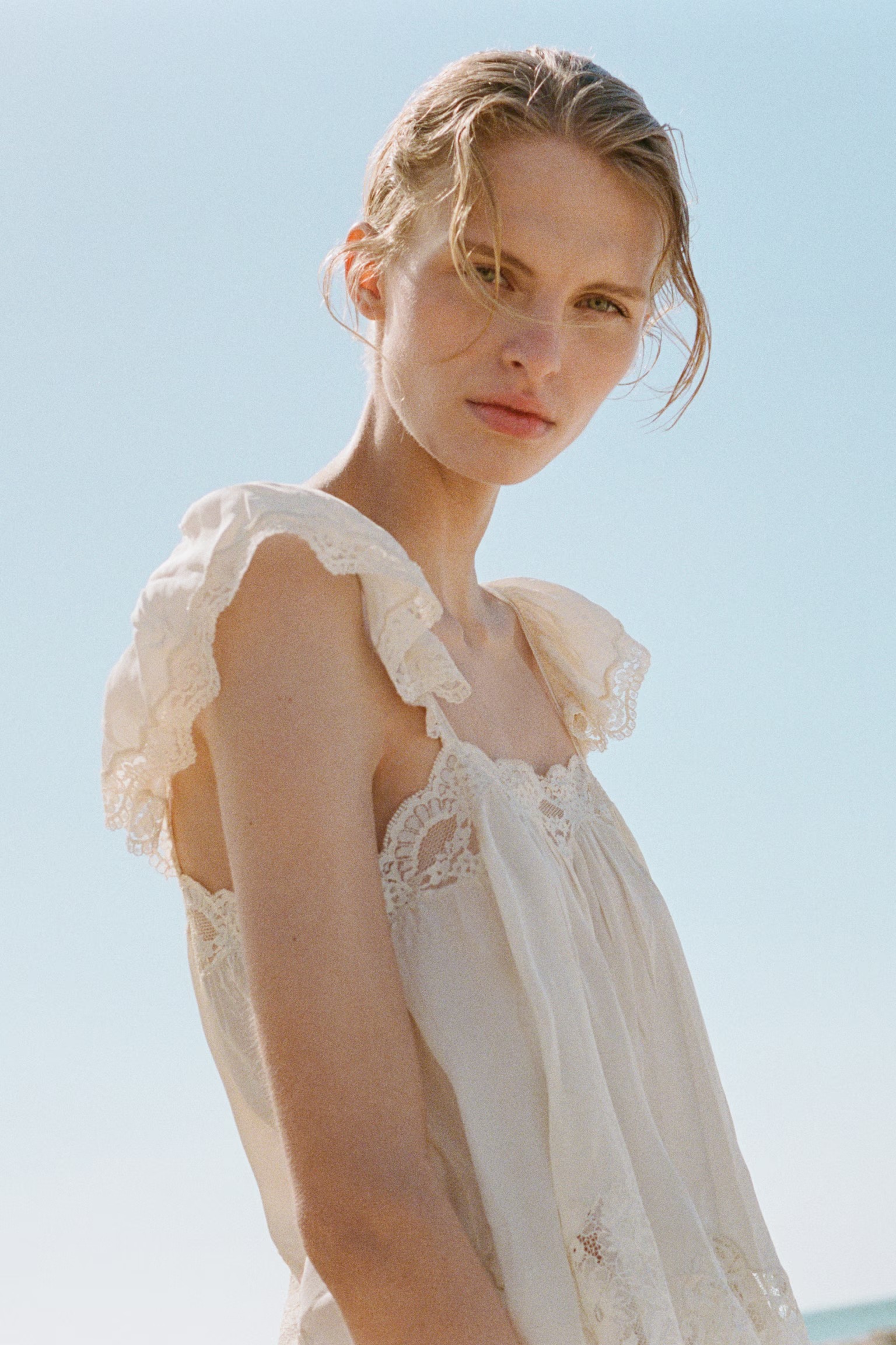 H&M, Lace-Trimmed Viscose Top