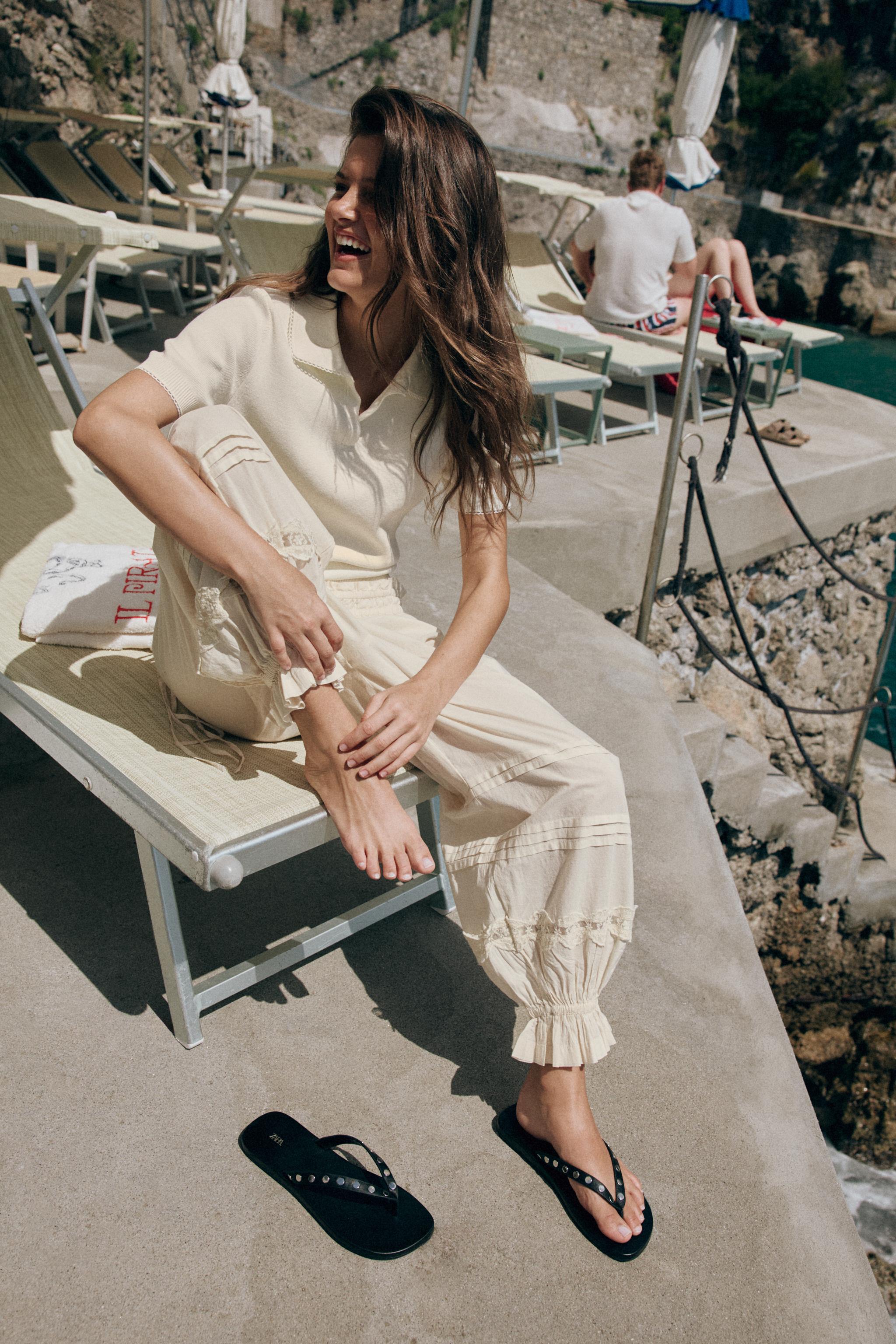 Pleated Lace Pants