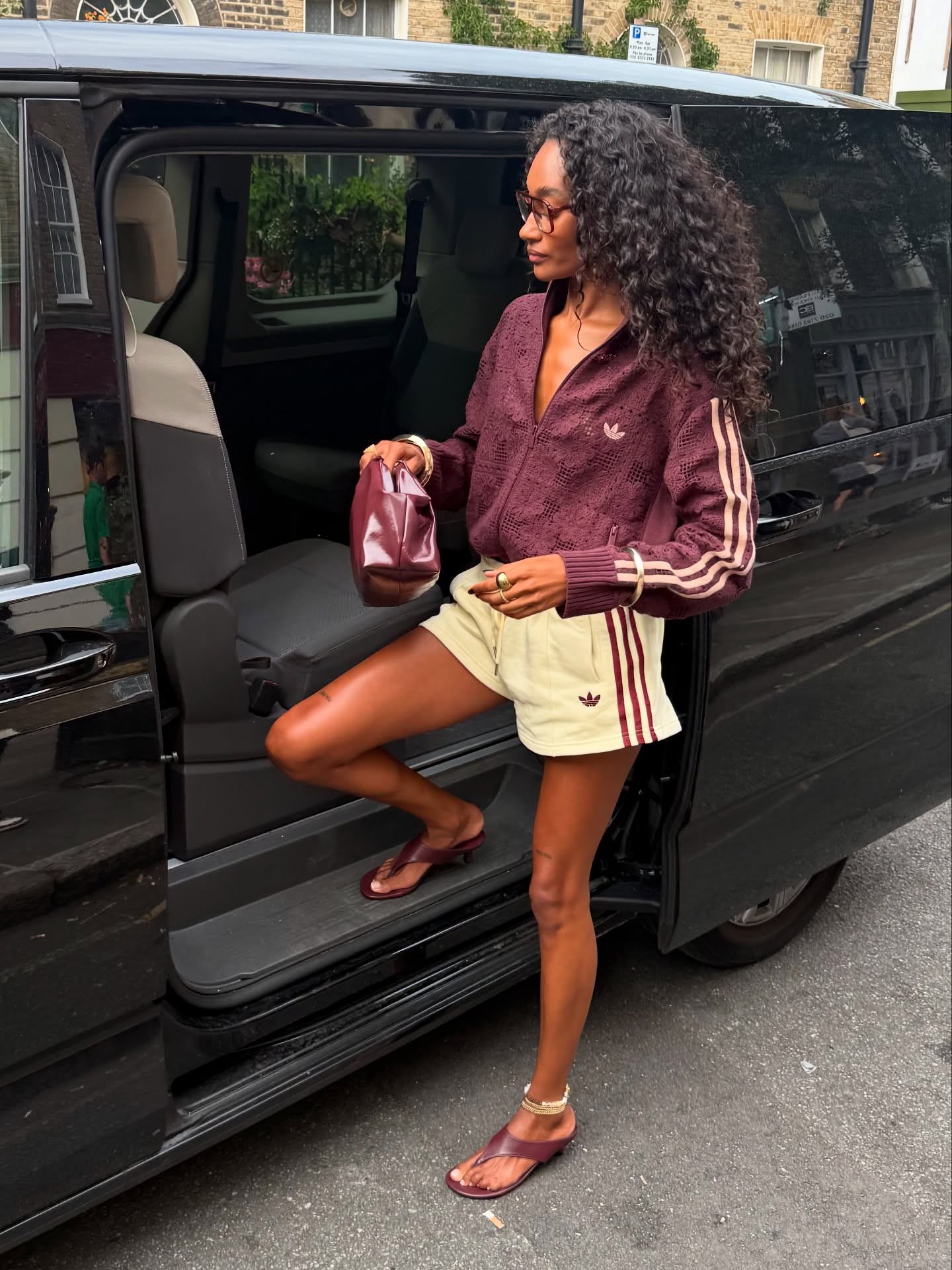 An image of a woman wearing best shoes with sporty shorts