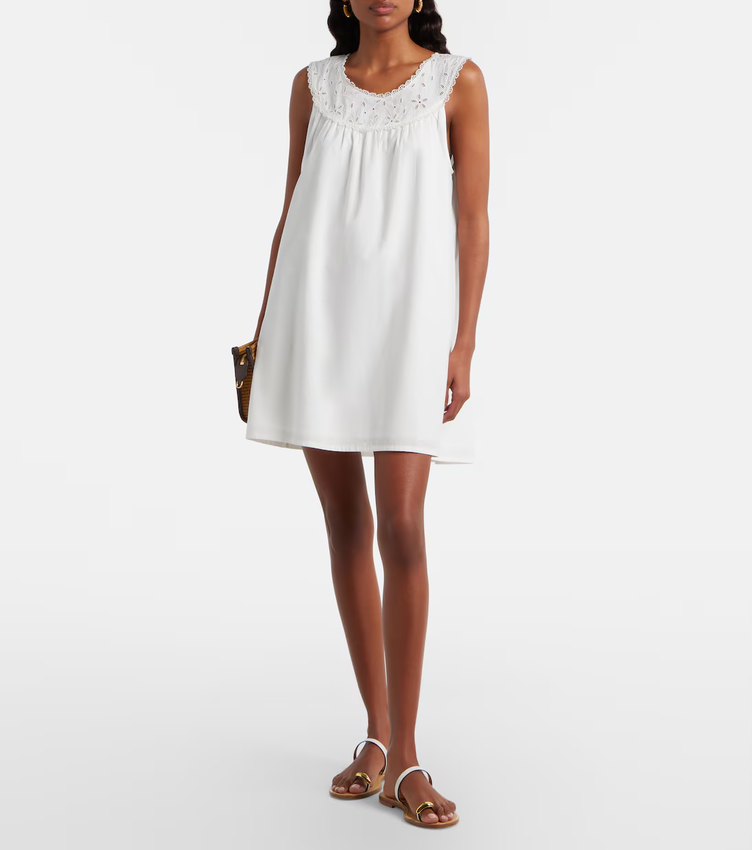 POSSE, Salma embroidered cotton minidress