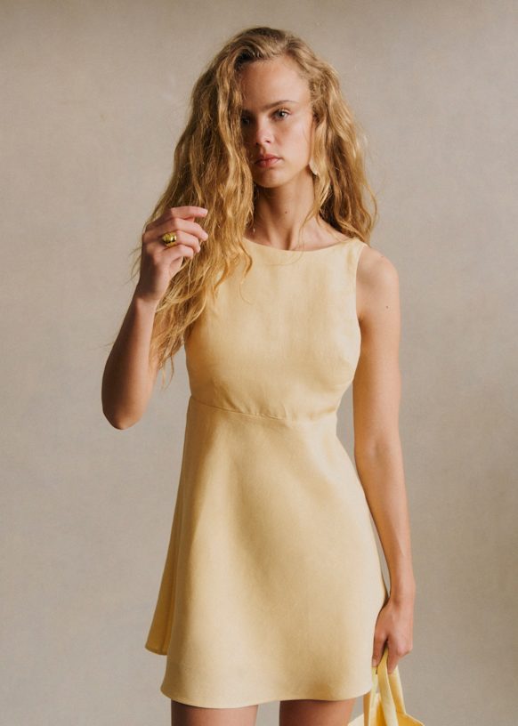 Yrena Dress - Mustard - Linen - S&eacute;zane