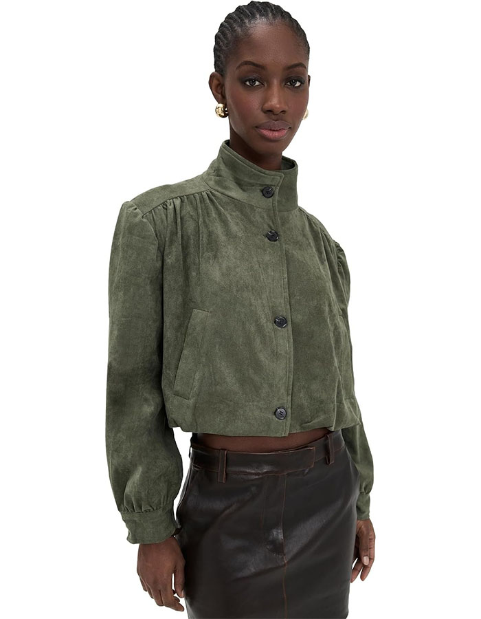 Lioness Women's Luminous Faux Suede Jacket, Safari, Xs