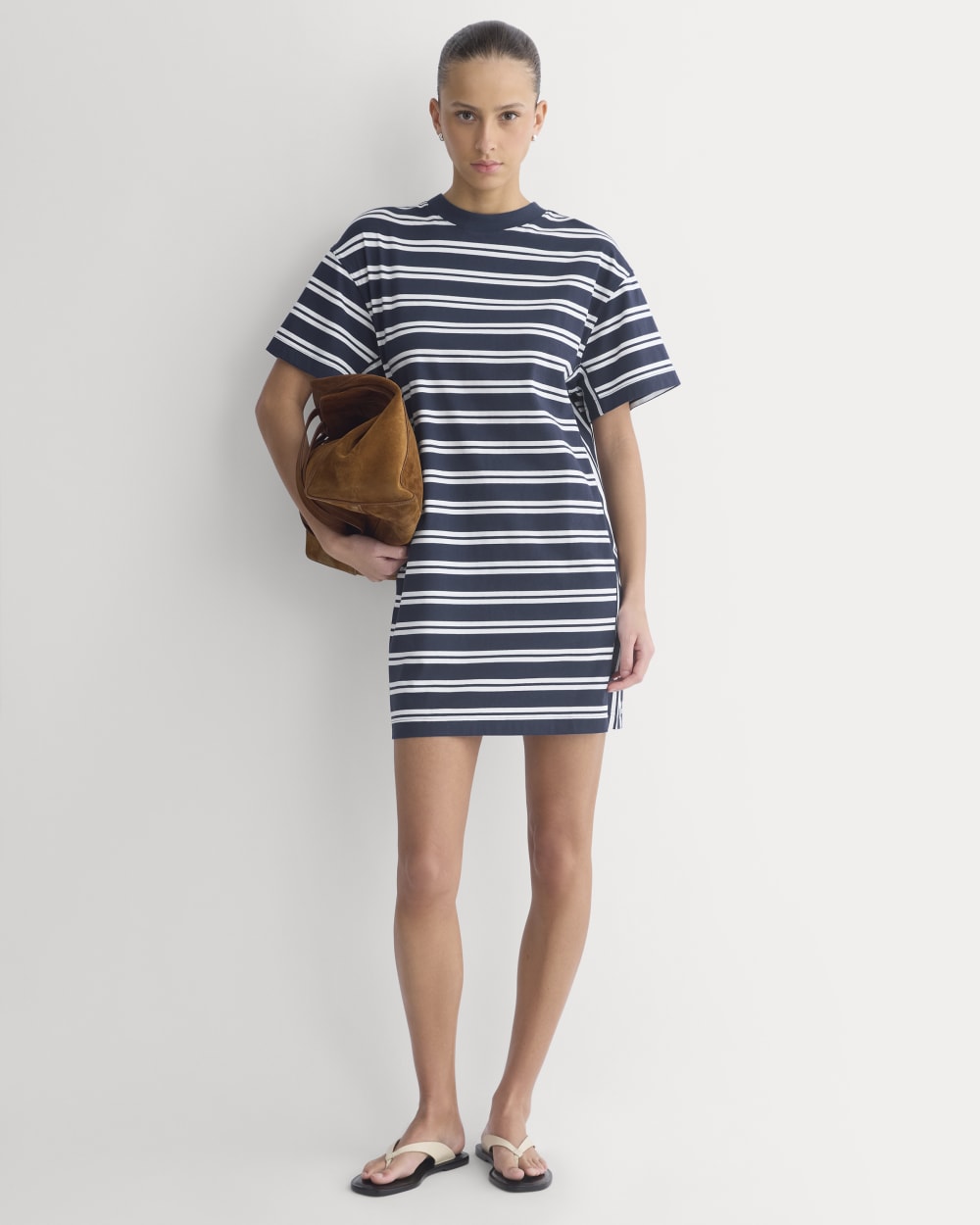 Weekend Tee Mini Dress | True Navy / Canvas Tan - Xxs