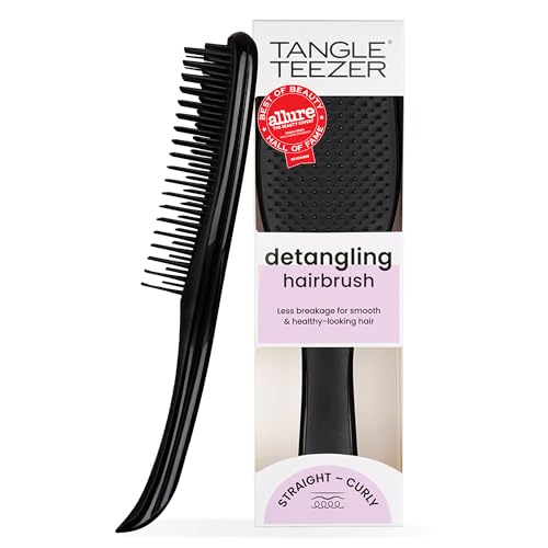 Tangle Teezer Ultimate Detangler Brush for Wet & Dry Hair, Eliminates Knots & Reduces Breakage for Straight to Wavy Hair Types, Liquorice Black