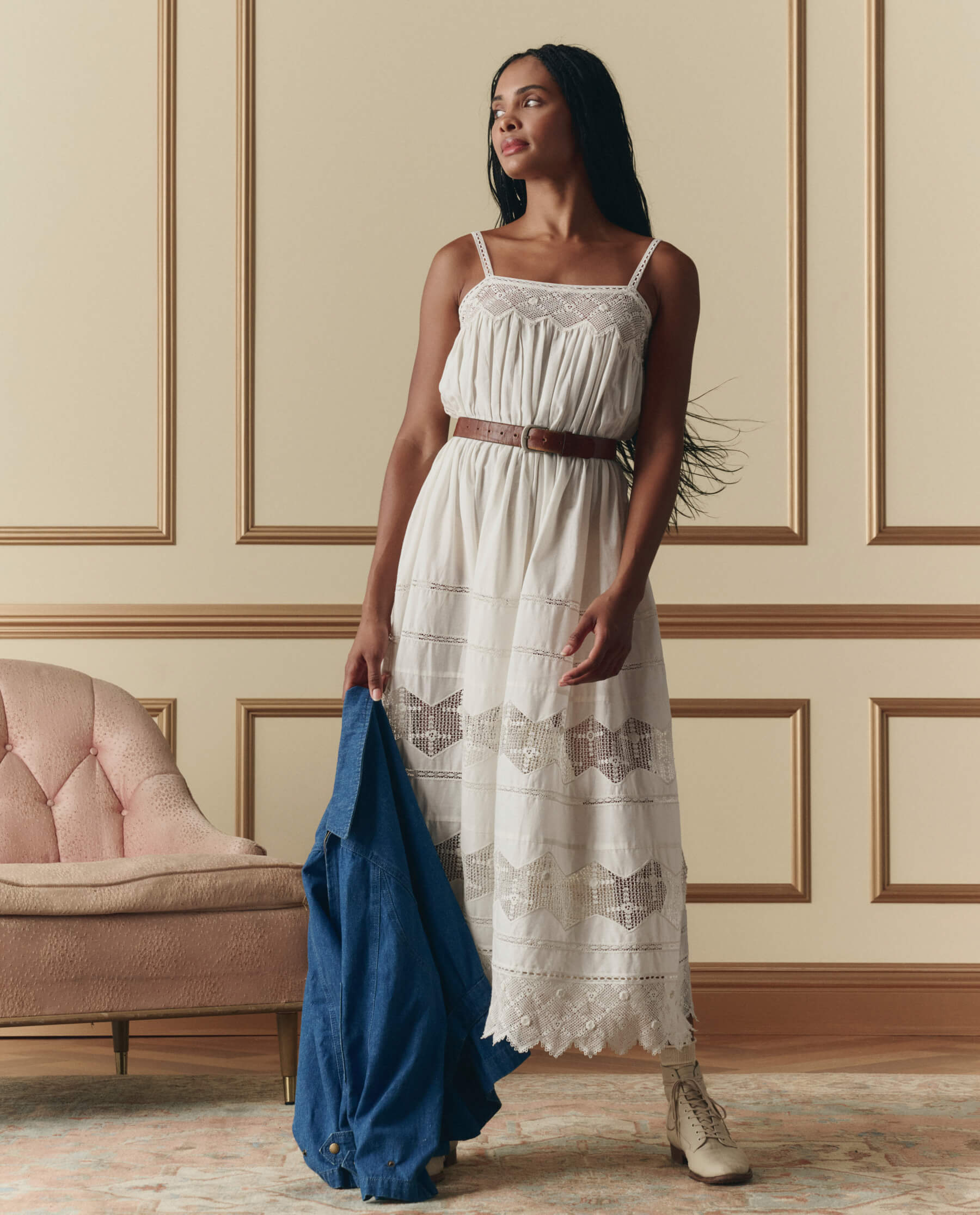 The Rosette Crochet Dress. -- Cream - Cream / 0 / D1078946