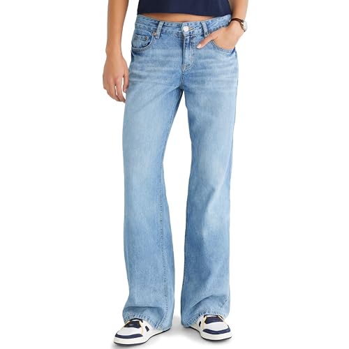 Women's Lr Baggy Wide L Light Wash Denim Jeans 000 Short