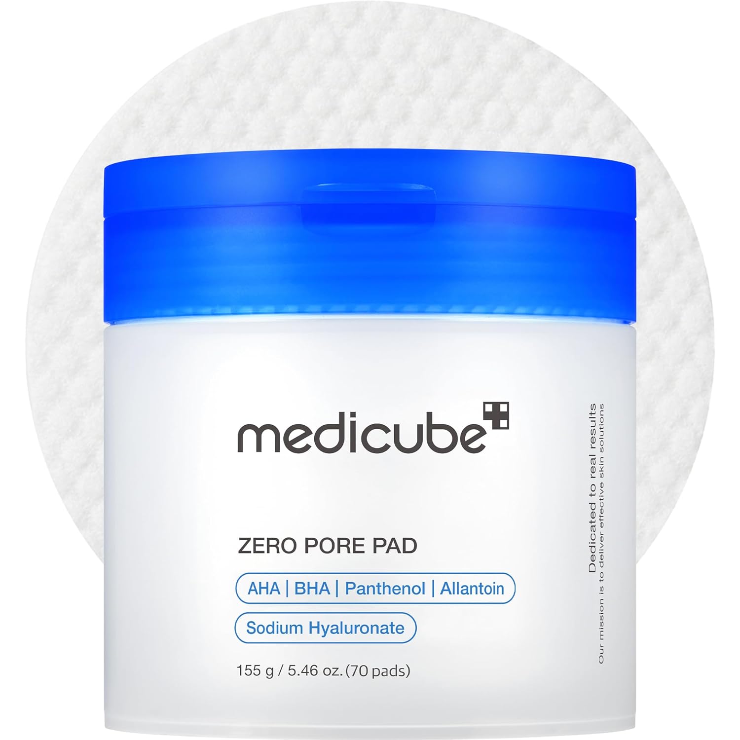 medicube, Medicube Toner Pads Zero Pore Pad 2.0 | Dual-Textured Facial Pad for Exfoliation and Pore Care With 4.5% Aha Lactic Acid, 0.45% Bha Salicylic Acid | Ideal for All, Korean Skin Care, 70 Pads (1 Pack)