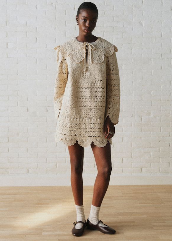 Valya Dress - S&eacute;zane X Sea Ny - Ecru Guipure Lace - Organic Cotton - S&eacute;zane