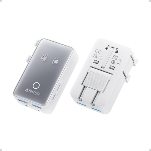 Anker Nano Travel Adapter, 5-Port Power Adapter With 1&times; 2-Pin Ac, 2 Usb A, 2 Usb C for 20w, Smart Temperature Control, Works in 200+ Countries, Not a Voltage Converter, Travel Essentials (1-Pack)