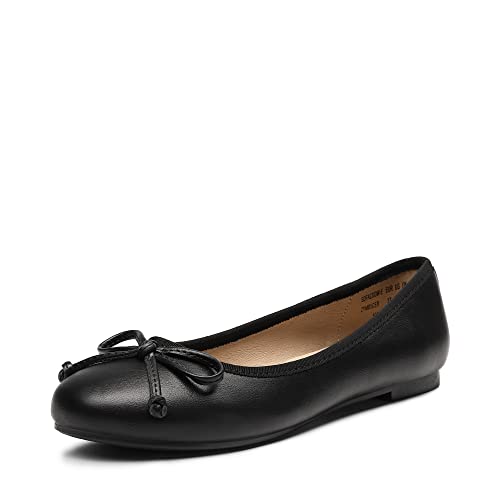 Dream Pairs Womens Classic Bow Flats Ballerina Slip on Formal Casual Pumps Style Shoes,size 6.5,black,sdfa2203w-E