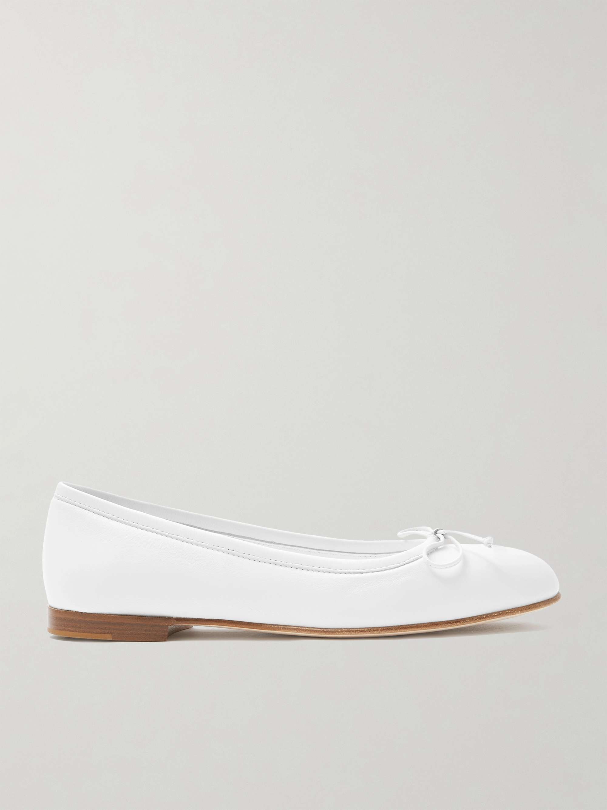 Veralli Bow-Detailed Leather Ballet Flats