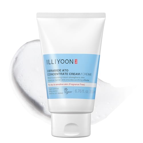 Illiyoon Ceramide Ato Concentrate Cream | Moisturizer for Dry & Sensitive Skin, 100hr Lasting Hydration, for Face & Body, Gentle for Infants, Moisture Barrier Repair, Vegan Certified, 6.76 Fl.oz.