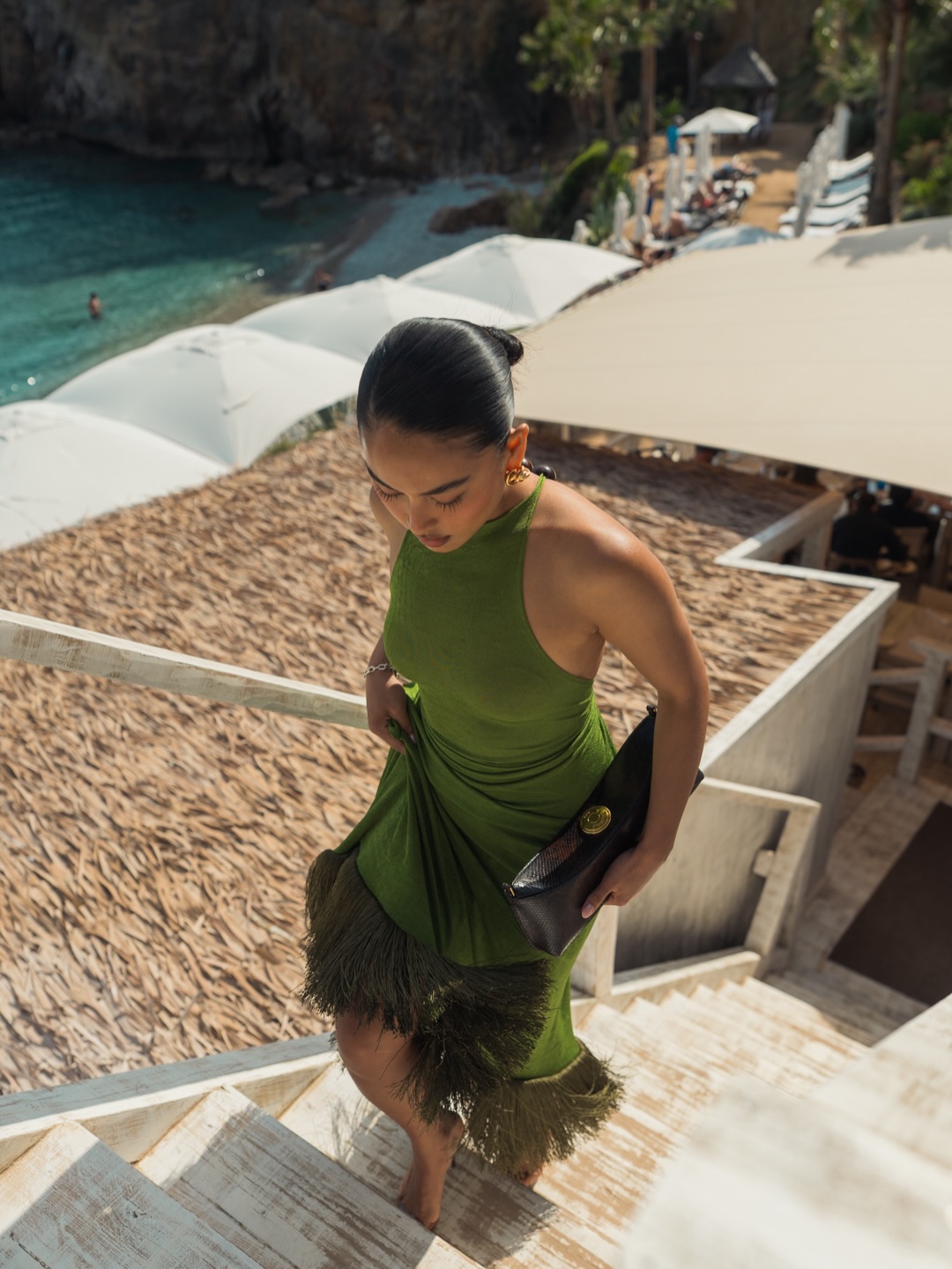 An image of a woman wearing green apple color trend summer 2026