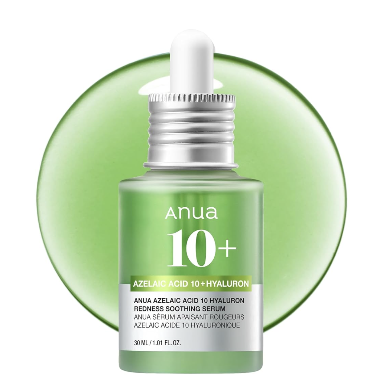 Anua Azelaic Acid 10 Hyaluron Redness Soothing Serum, Facial Serum for Blemish-Prone & Oily-Prone Skin, Lightweight & Hydrating Blemish Care, Hyaluronic Acid, Korean Skincare, 1.01 Fl Oz.