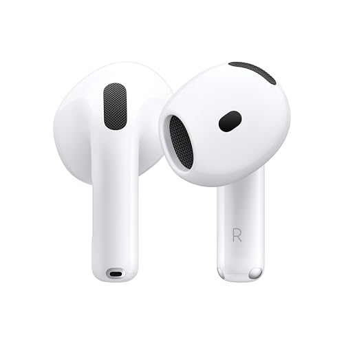 Apple Airpods 4 With Active Noise Cancellation, Wireless Earbuds, Bluetooth Headphones, Adaptive Audio, Transparency Mode, Personalised Spatial Audio, Usb-C Charging Case, Wireless Charging, H2 Chip