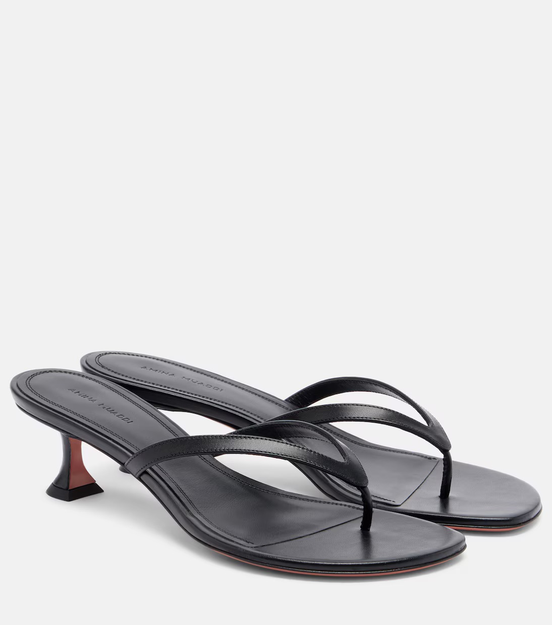 Amina Muaddi , Juliette Leather Thong Sandals