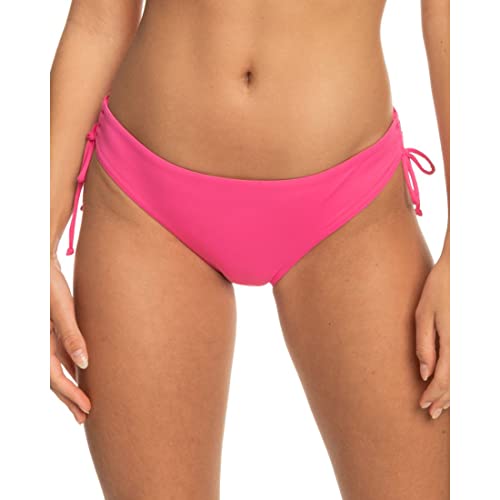 Roxy Women's Side Lace-Up Bikini Bottoms &ndash;stretch Swimwear, Upf+50, Quick-Dry Swimwear, Shocking Pink, Small