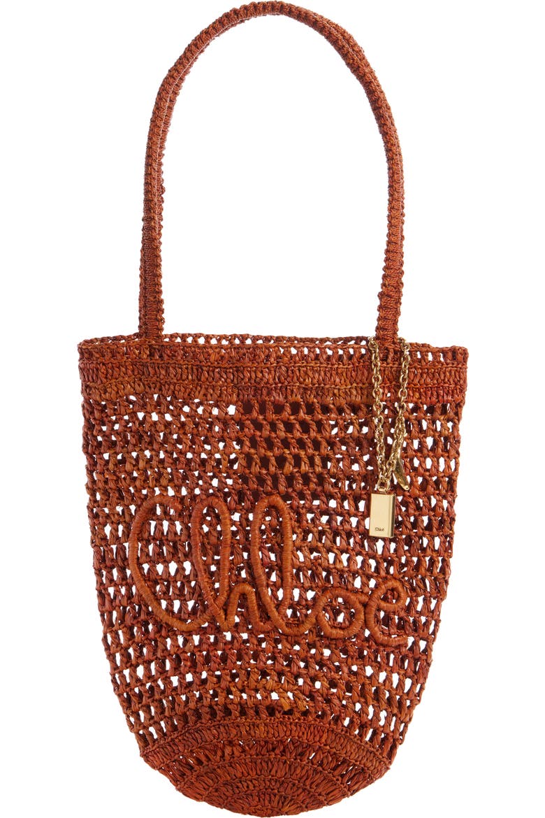 Small Summer Banana Crocheted Raffia Tote