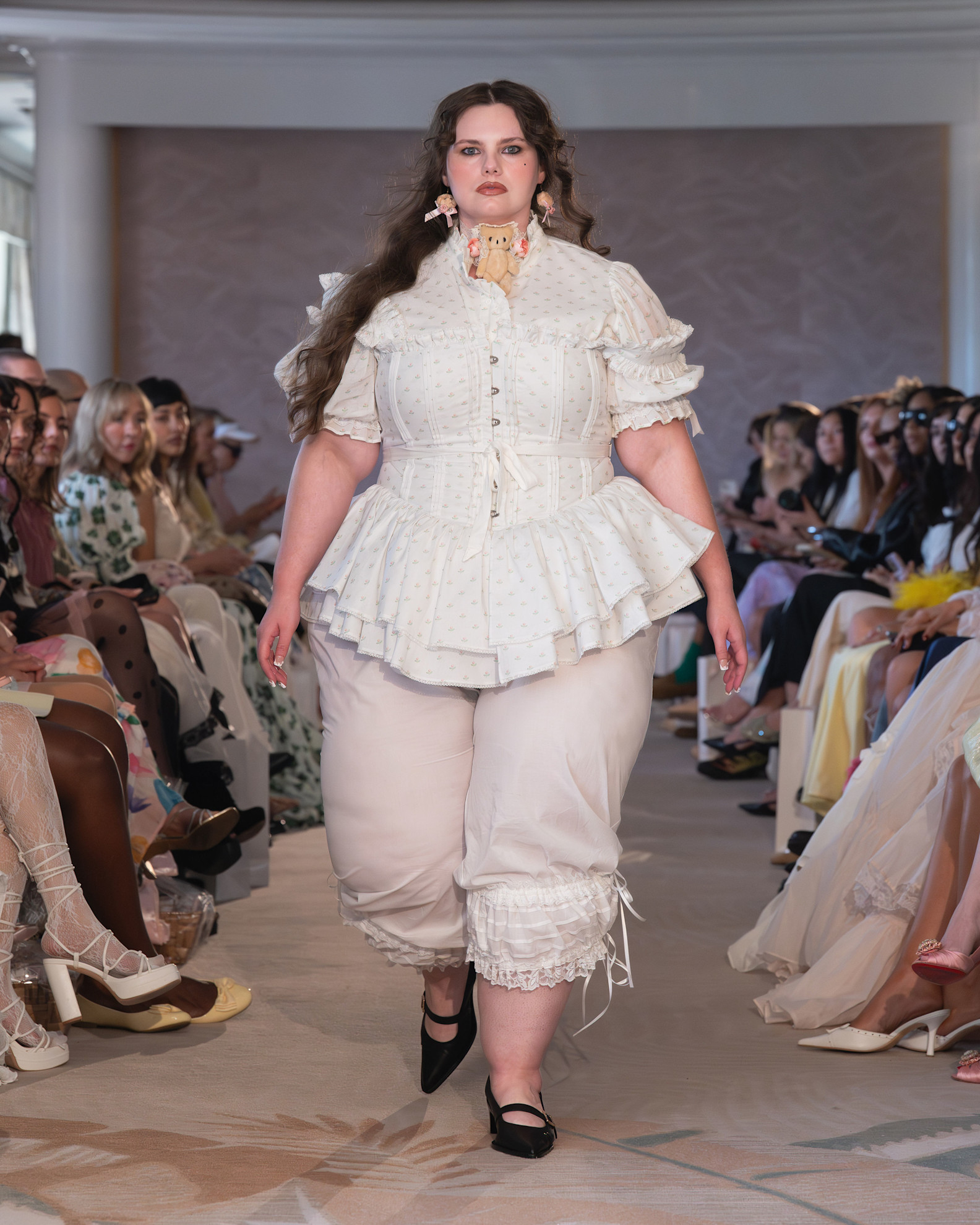 Photos of models on the runway wearing the pantaloon trend