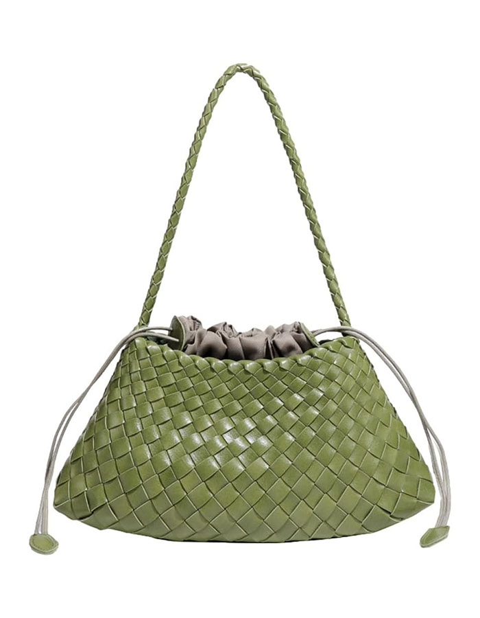 Woven Hobo Bags for Women Suede Woven Tote Bag Trendy Bucket Purse Underarm Shoulder Bag Vintage Handbag Retro Clutch Purses