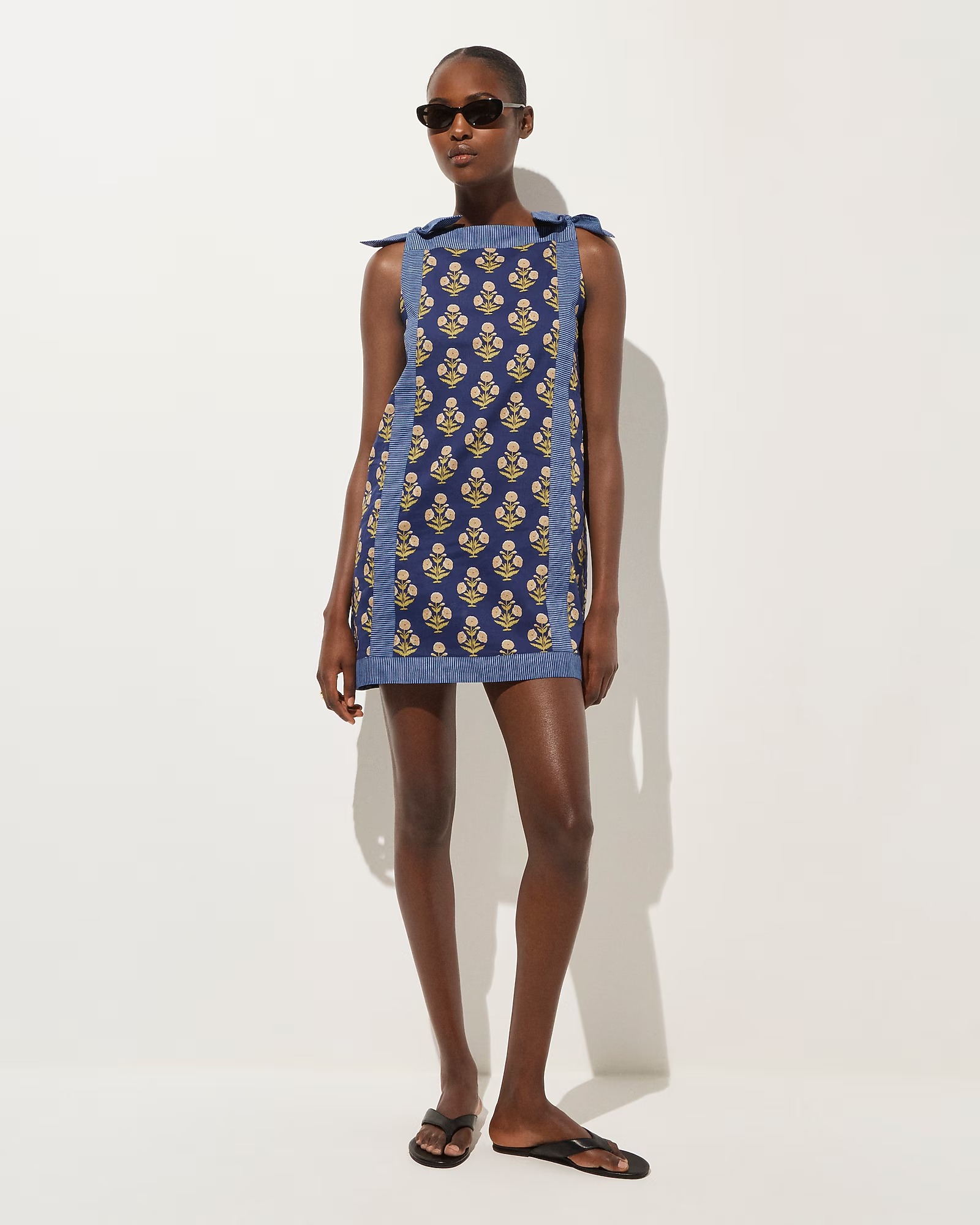 Sadie Beach Dress in Cotton Voile Marigold Block Print
