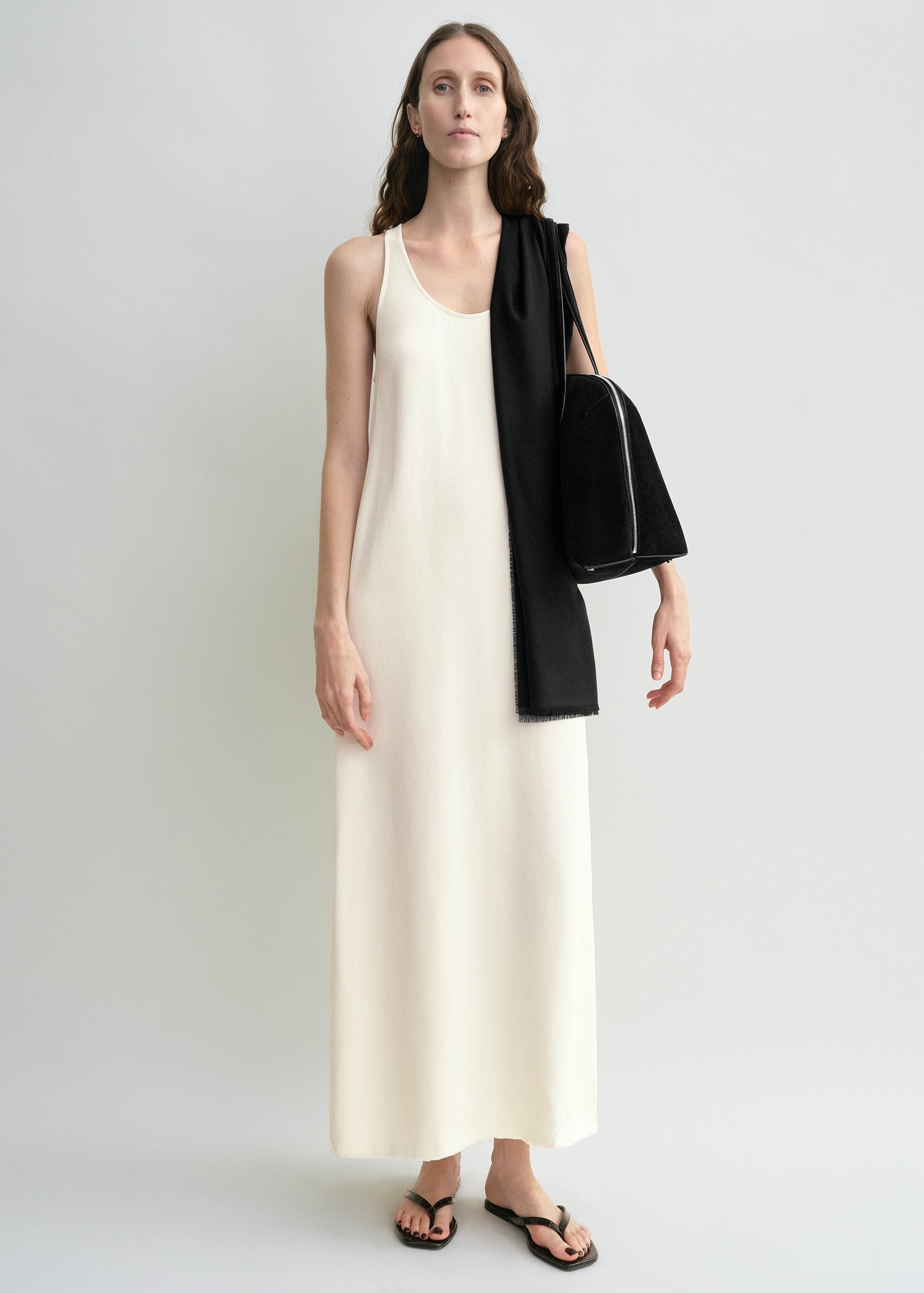 Scoop-Neck Sabl&eacute; Dress Macadamia - 30
