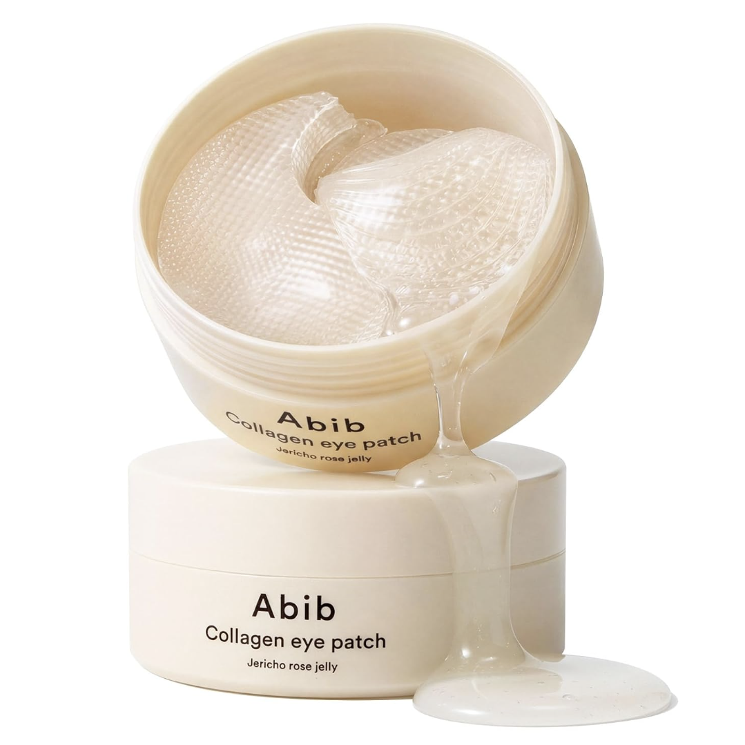 Abib Vegan Collagen Eye Patches for Wrinkles & Fine Line With Jericho Rose Jelly & Peptides, 60 Count, Korean Skin Care