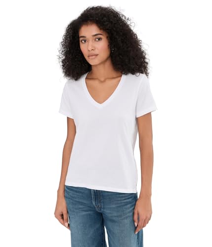 Madewell Women's Northside V-Neck Tee, White, Large
