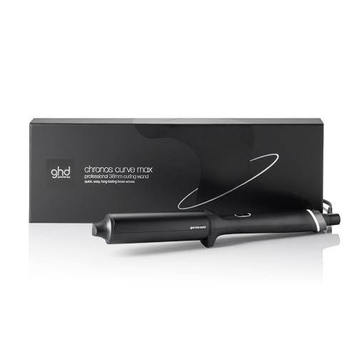 Ghd Chronos Curve Max Wand 38mm Hair Curler in Black - for Loose Waves That Last All Day, Fast, Easy, Frizz-Free Curls, No Extreme Heat Damage - Ideal for Long Hair (uk Plug)