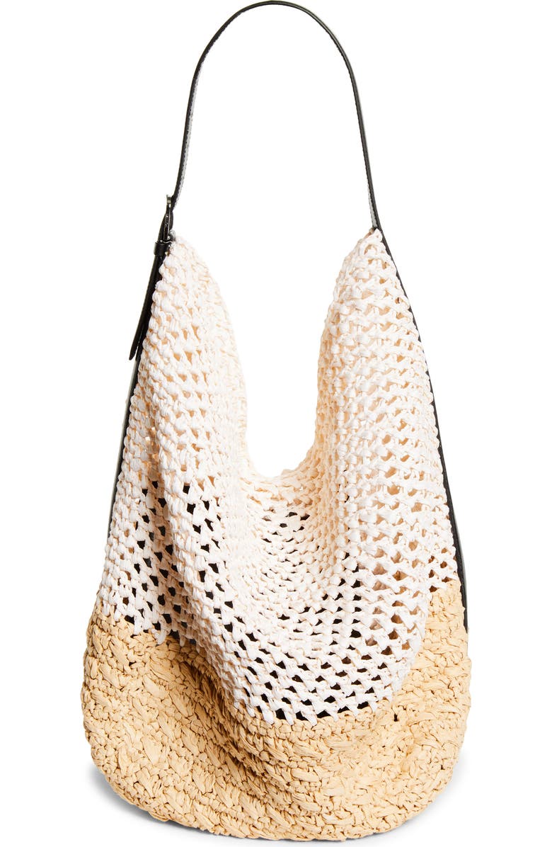 Belted Paper Straw Tote