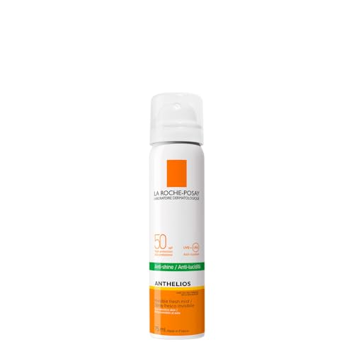 La Roche-Posay Anthelios Invisible Fresh Mist Sunscreen Spf50, Anti-Shine Spray for Oily Skin, Broad Spectrum Uva Uvb Protection, Infrared Pollution Shield, Water Resistant, On-The-Go, 75ml