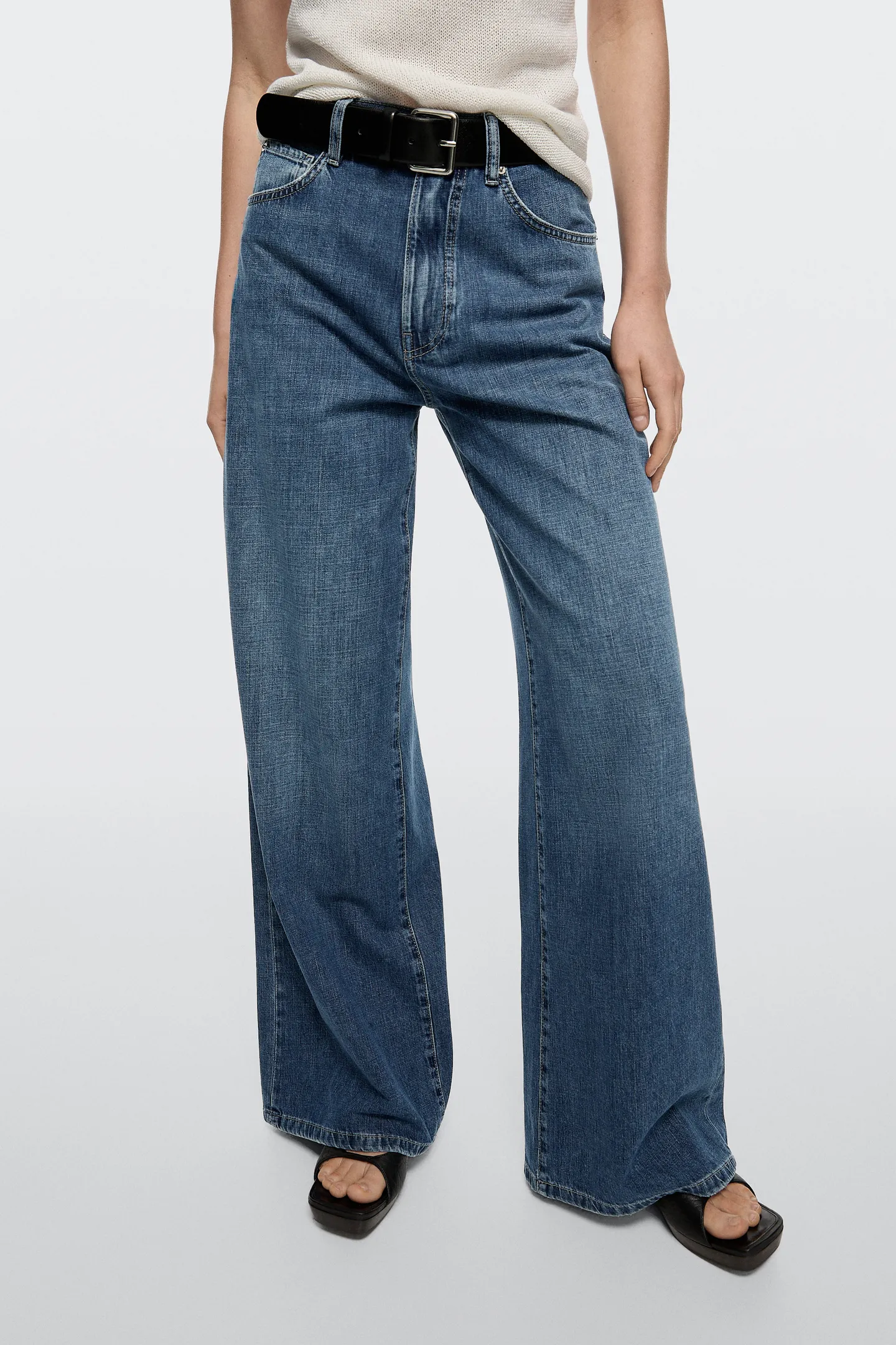 Massimo Dutti, High-Waist Wide-Leg Jeans