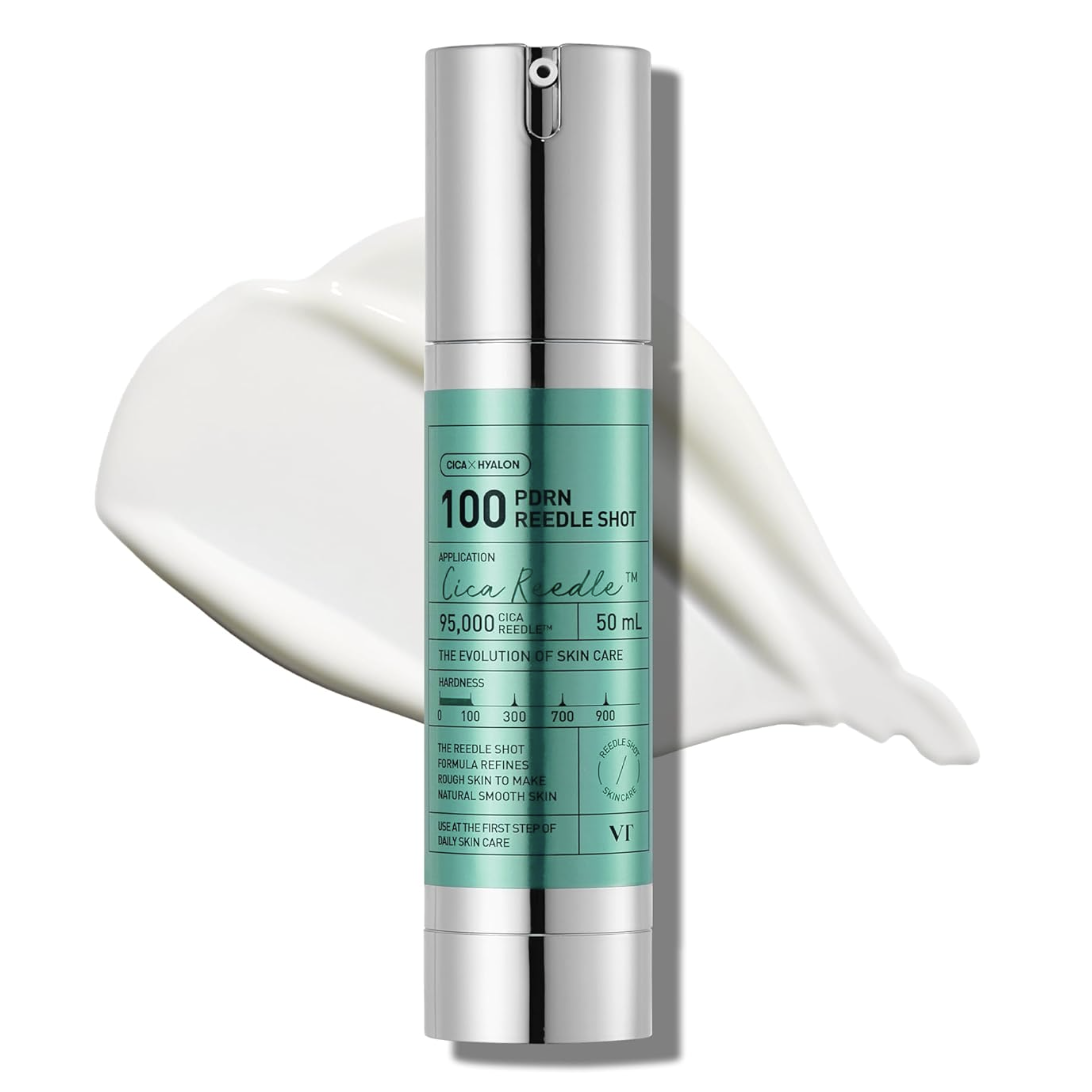 Vt Cosmetics Pdrn Reedle Shot 100 Serum With Vegan Pdrn, Centella Asiatica & Spicule Microneedling Formula, Korean Skin Booster, 1.69 Fl Oz(50ml)